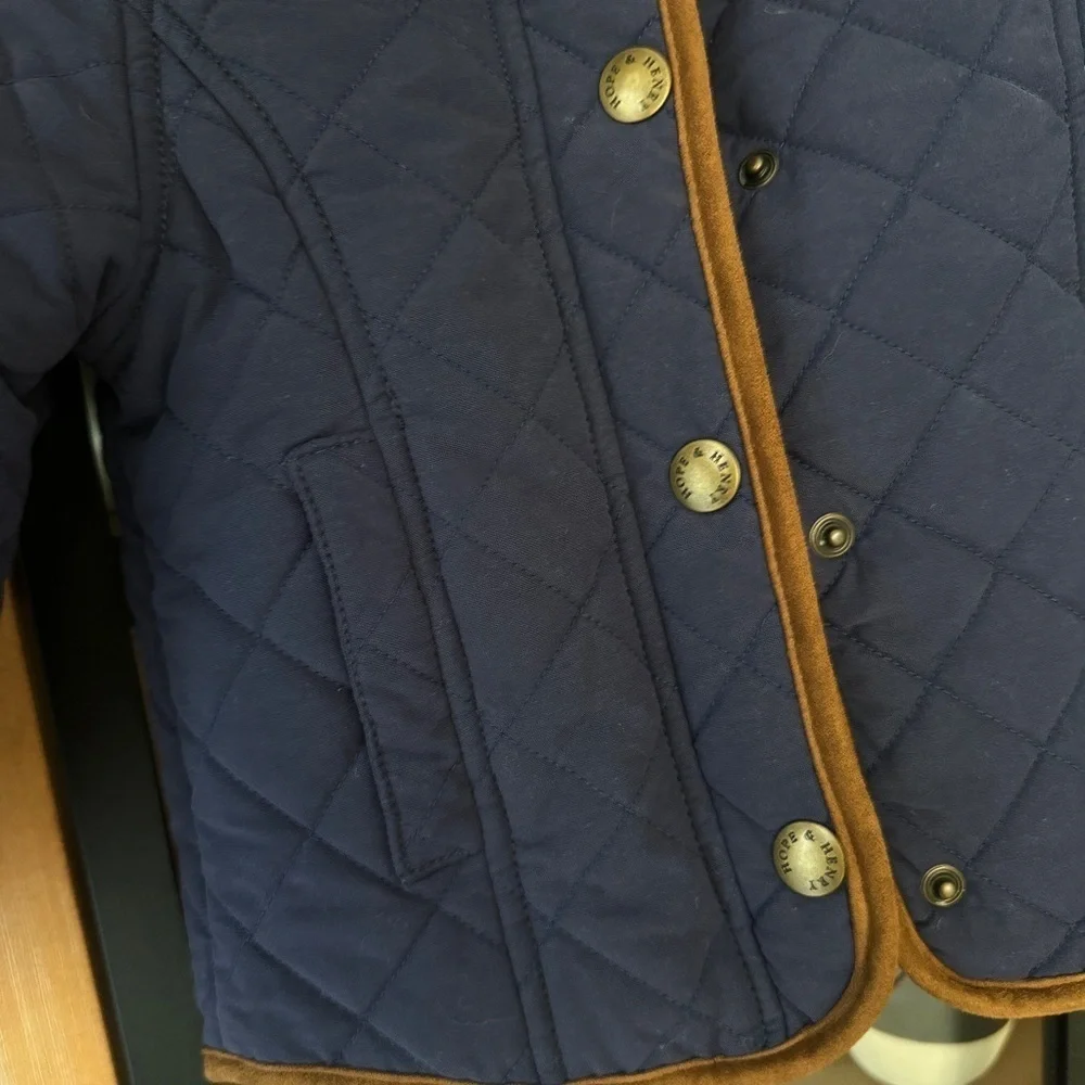 Hope & Henry quilted equestrian jacket navy riding coat unisex preppy toddler